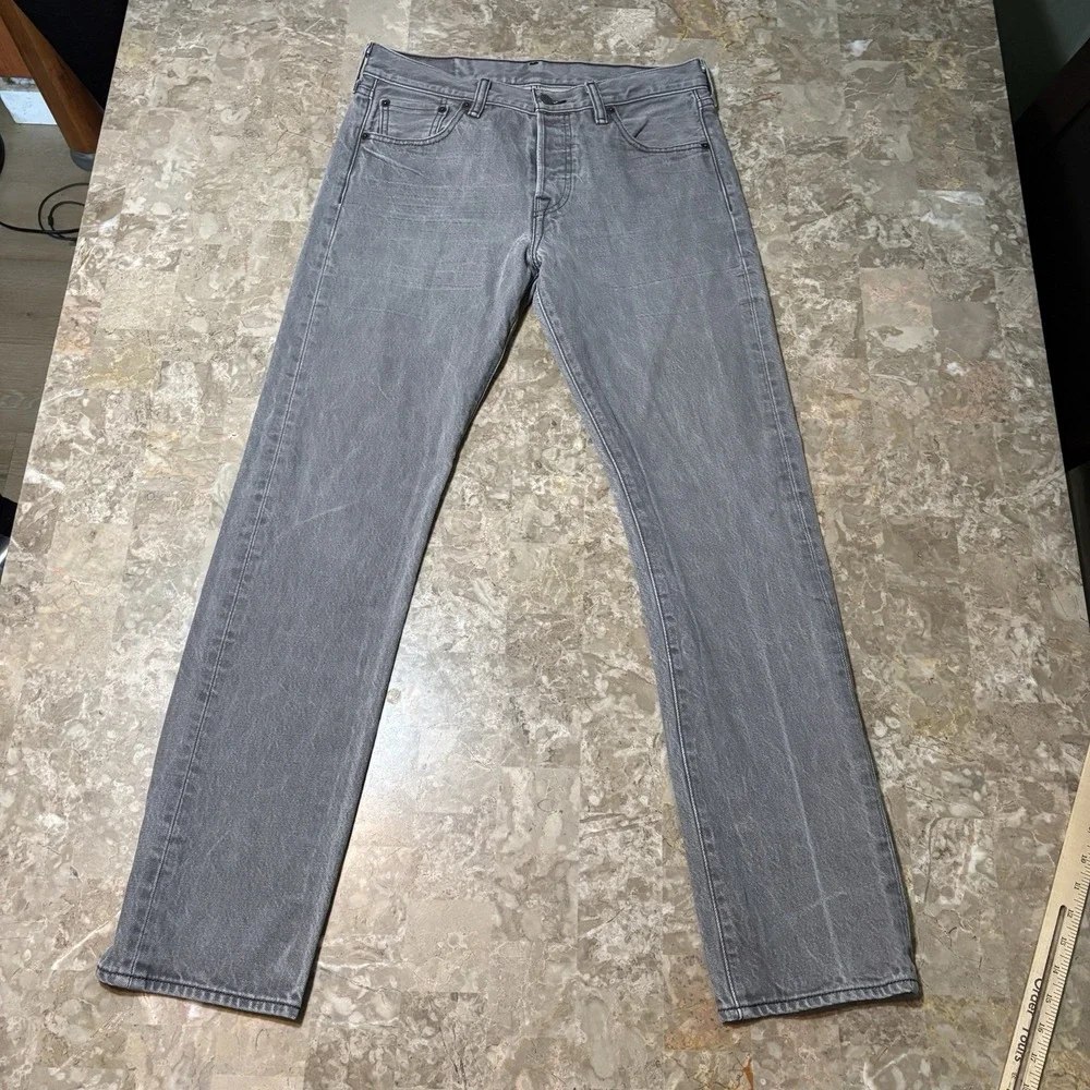 Levi's Jeans Mens 30x32 (Fits 32x31) Grey 501 Workwear Western Cotton Denim